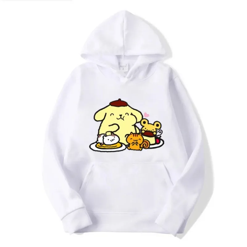 Pompom Purin Cartoon Anime Women Pullover Tops Spring Autumn Men Hoodie 2024 Fashion Yellow Sports Couple Sweatshirt Clothes