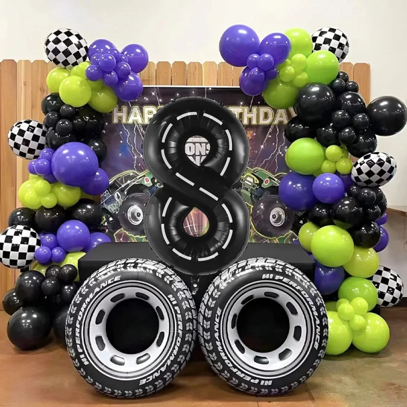 

Tire Balloon Track Club Balloon Birthday Party 32-inch Digital Balloon Party Birthday Theme Latex Balloon Decoration Props