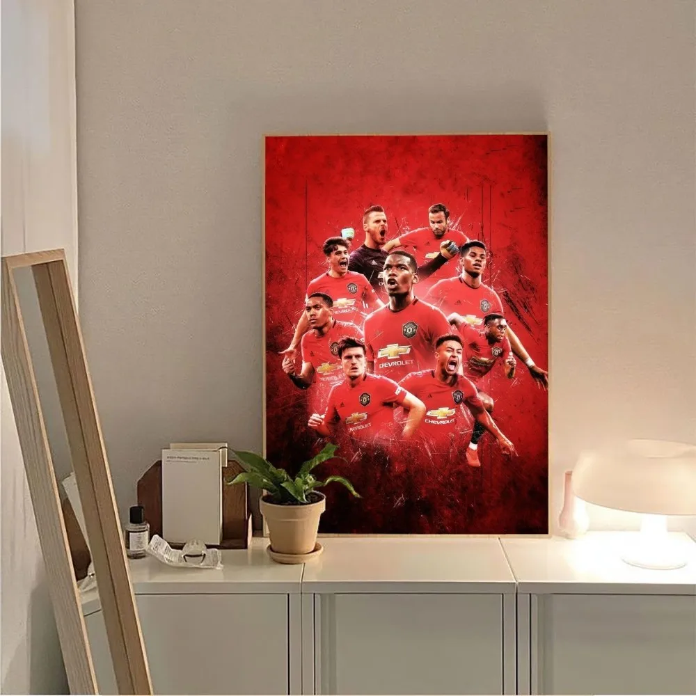 M-Manchester U-United F Poster Poster Kraft Club Bar Paper Vintage Poster Wall Art Painting Bedroom Study Stickers