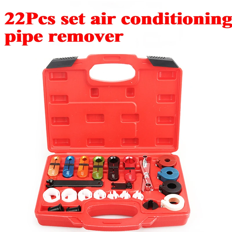 

22Pcs Automotive Air Conditioning Refrigerant Fluorine Pipe Removal Cold Air Pipe Quick Coupling Fuel Pipe Compressor Remover