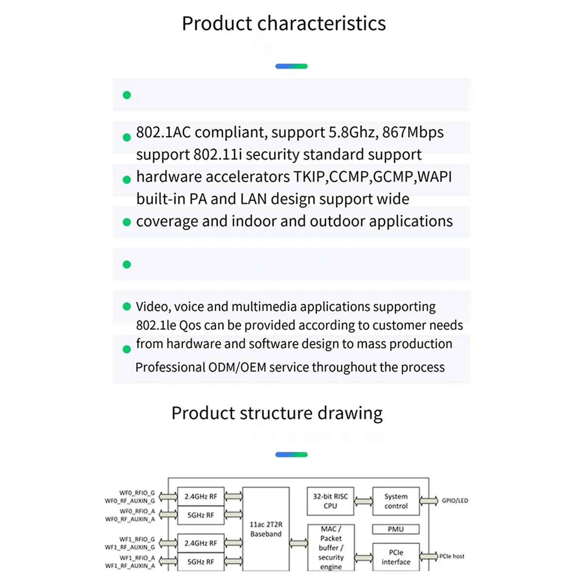 Openwrt MT7612E Mini PCIe WiFi5 5.8G WiFi Wireless 7612E WIFI Dual Gigabit Network Card Linux