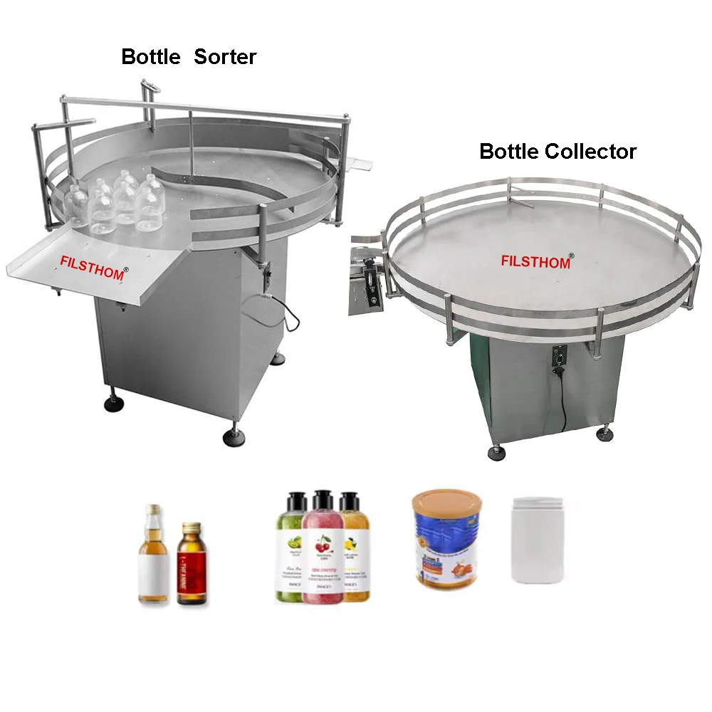 Rotary Round Bottle Unscrambler Sorting Machine And Bottle Collecting Turntable For Packaging Line