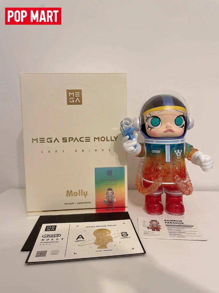 

Оригинальная фигурка POPMART MEGA SPACE MOLLY 400% из серии Spring Cocktail, 400% Rainbow Paradise, градиентная, разноцветная, большая декоративная фигурка