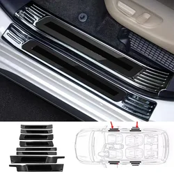 For Toyota Sienna 2021-2024 2025 Stainless steel silver Titanium Black car door threshold Inside Protector cover sill guard Trim