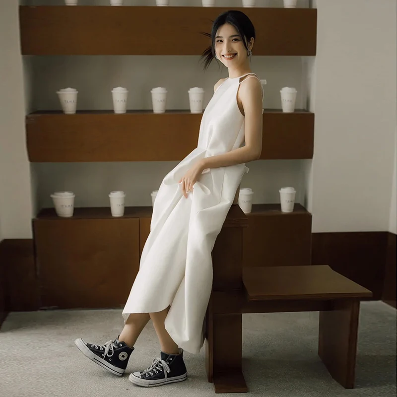 

Simple Neline Satin Wedding Dr Outdoor Travel Photoaphy Lightweight Veil Gown for Young Women 8-25 Years Old