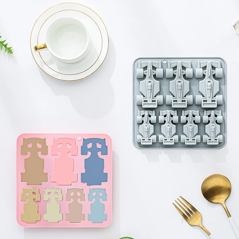 7 Cavity Racing Car Silicone Mold 3d Kart Mousse Fondant Chocolate Mould Ice Grid Epoxy Baking Resin Mold Cake Decorating Tools view 5