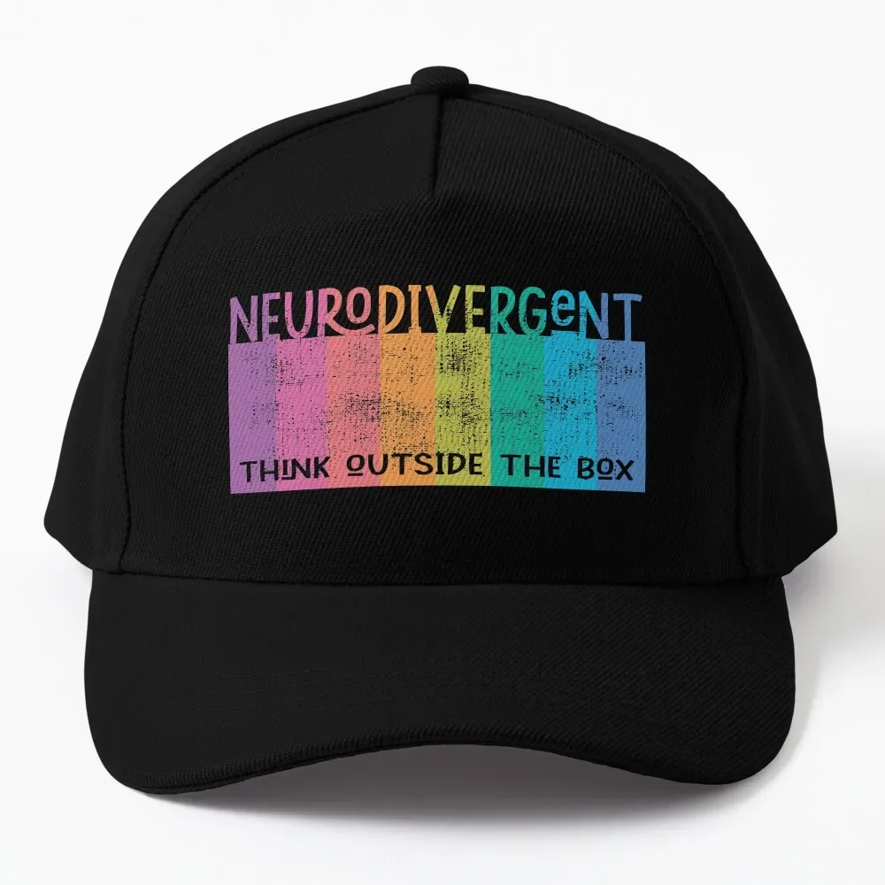 Colorful Neurodivergent Rainbow Design Baseball Cap Hat Man Luxury Beach Cap Women'S Men'S