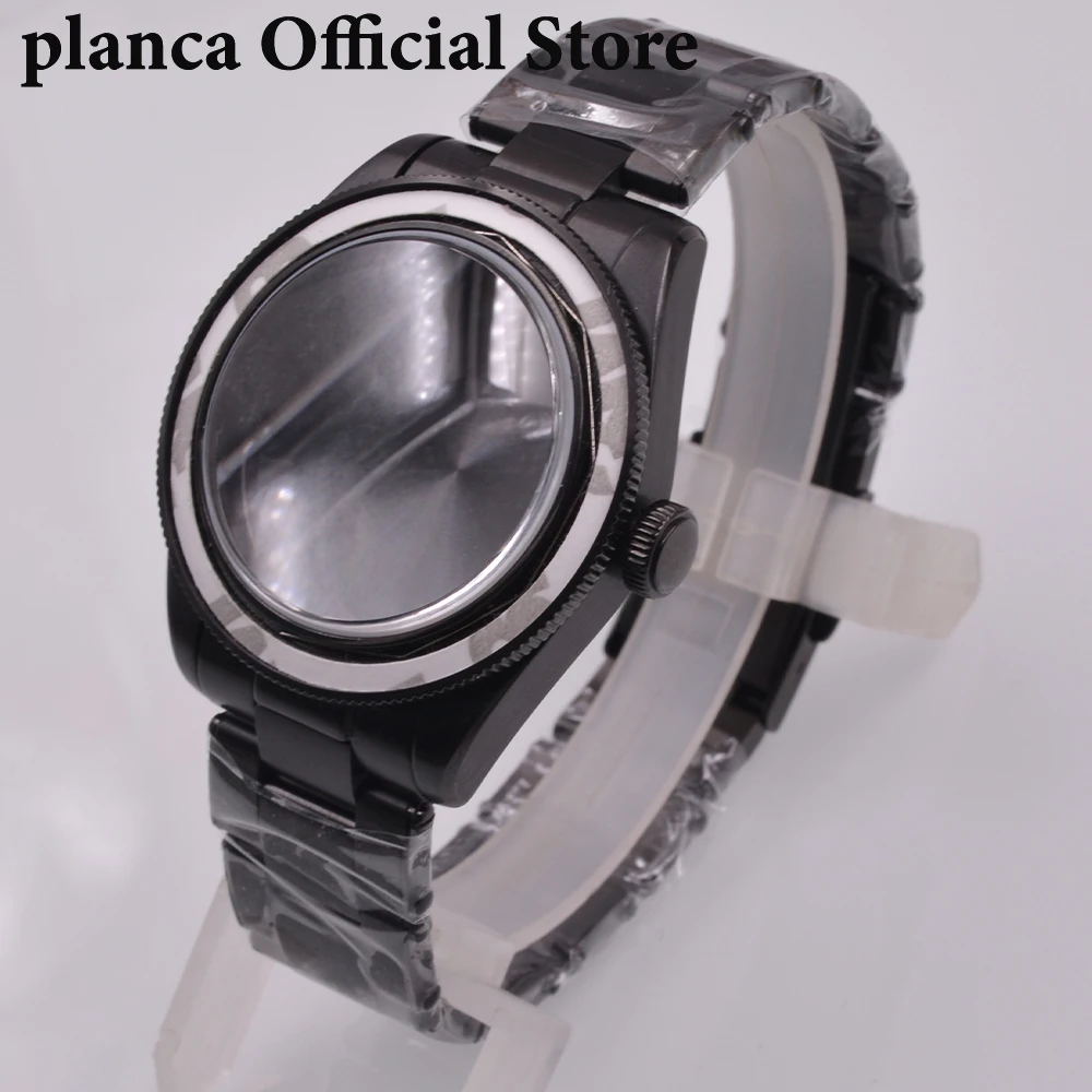 

39mm Watch Case Fit NH34 NH35 NH36 PT500 ETA2824 Movement black Sapphire glass Stainless steel Watch Case