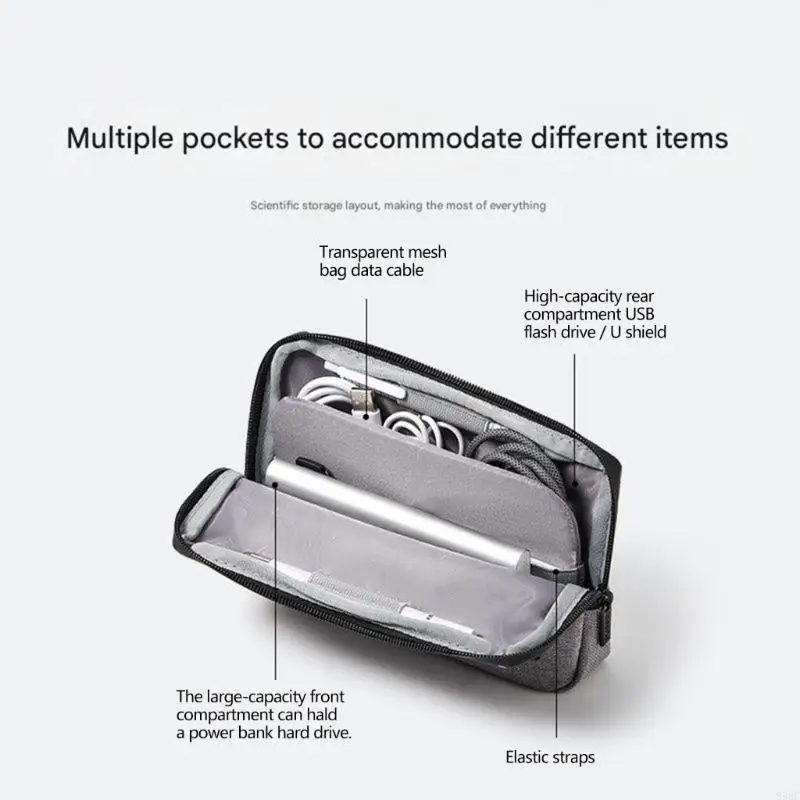 

Camera Gear Bag Vertical Design for Earbuds U Disk Multiple Pockets Shockproof Oxford Fabric Comfort Organiser Bag 896C