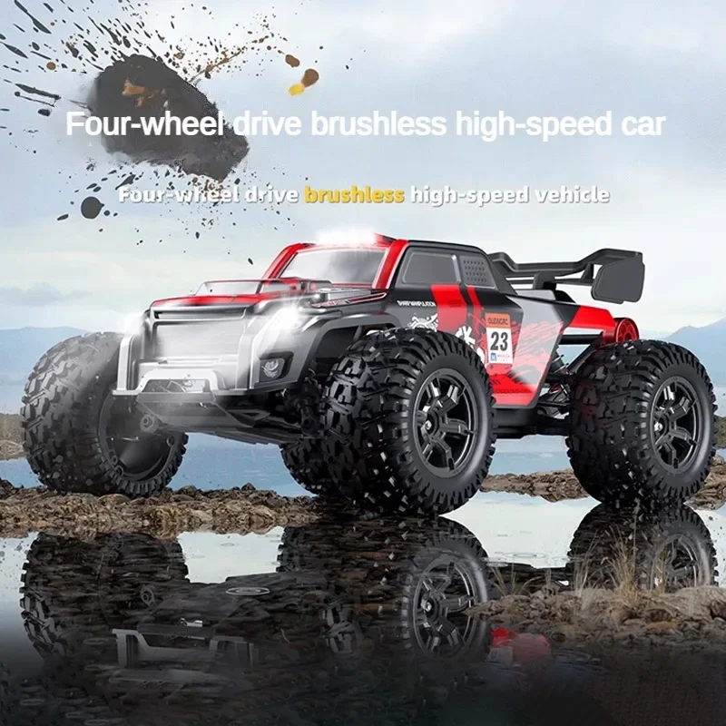 RC Car 1/16 2.4G Brushless Off-Road Car 4WD High Speed Climbing Car Brushless Motor LED Light Remote Control Boy Toy