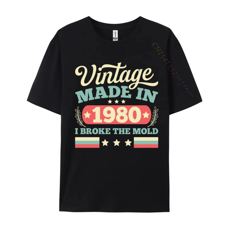 

Vintage Made 1980 Birthday Retro Vinyl Record CollectorOld School Music Pure Cotton T-Shirts For Men Tops Shirts