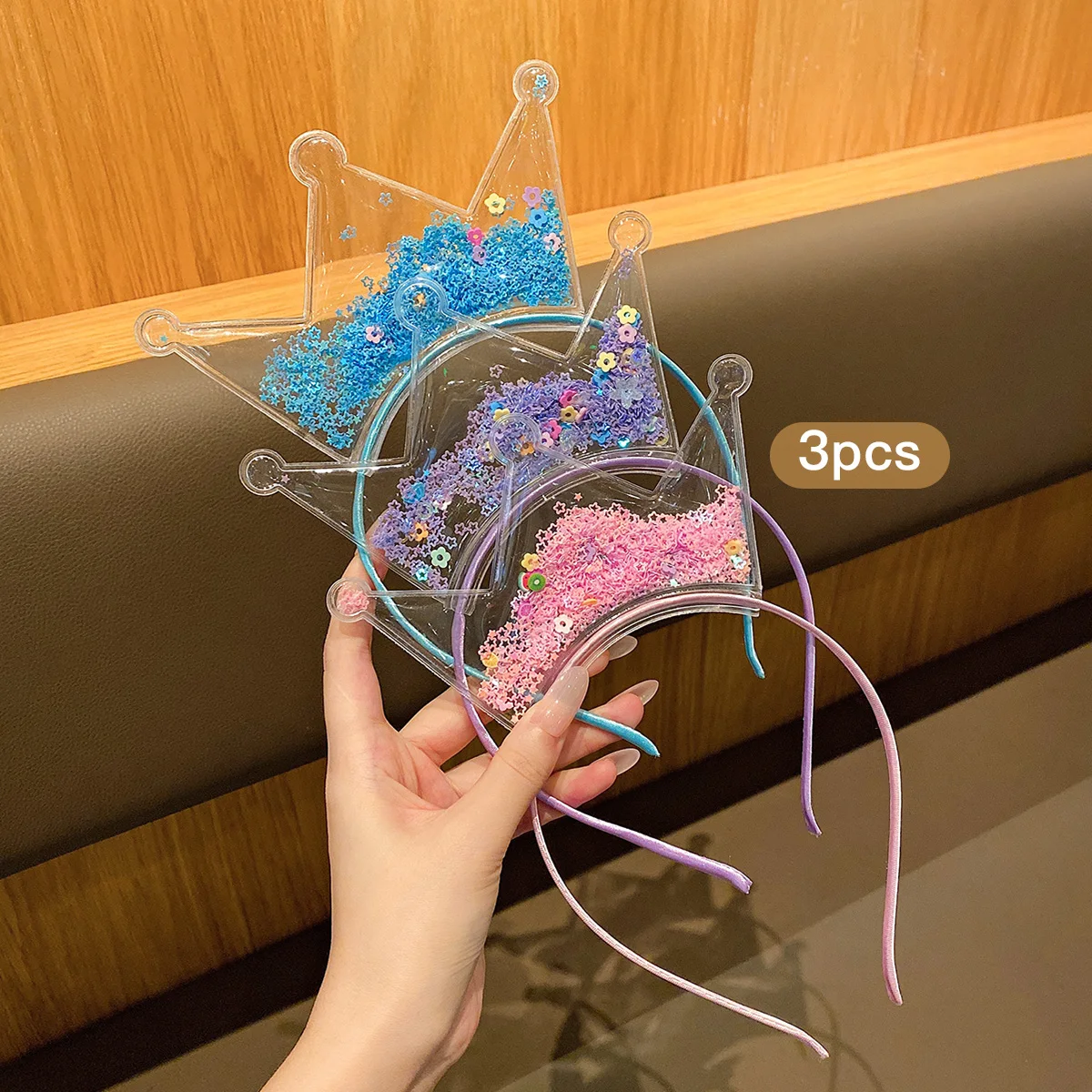3 colorful crown flow sofa hoops with sweet and three-dimensional hair accessories suitable for daily use