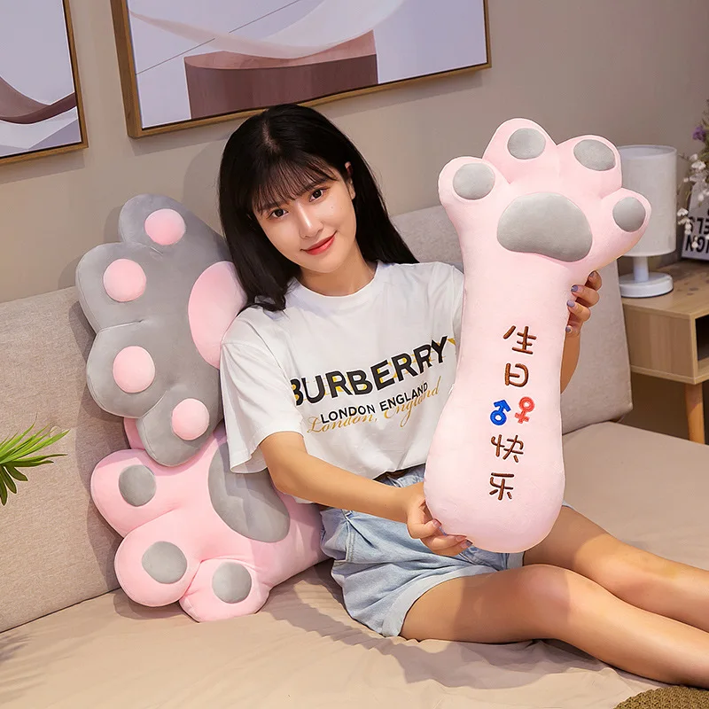 น่ารักสร้างสรรค์ของเล่นตุ๊กตาแมว Paw หมอนยาวเครื่องปรับอากาศผ้าห่ม Boneka Mainan นักเรียน Nap ผ้านวม Xmas ของขวัญ