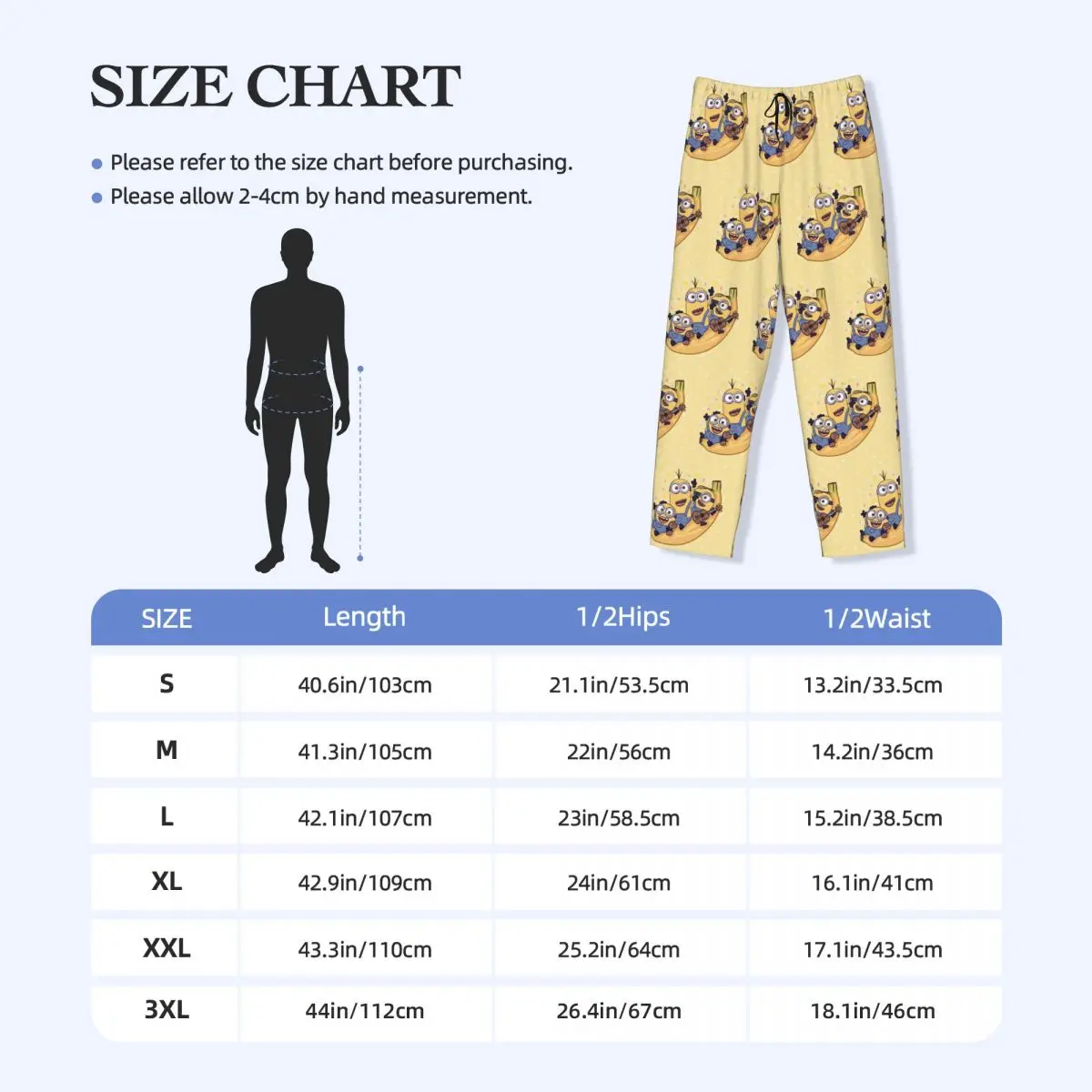Pantalon de pyjama personnalisé M-Minions pour hommes, mignon, banane, salon, sommeil, cordon de serrage, bas de vêtements de nuit avec poches