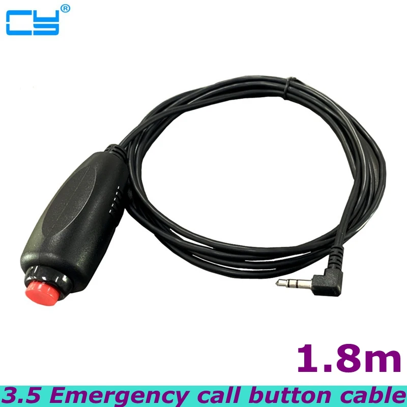 6 feet 90-Degree Angle 3.5mm Audio Nurse Special Pager Red Button Switch Line Emergency Call Button Line For Hospital Bed