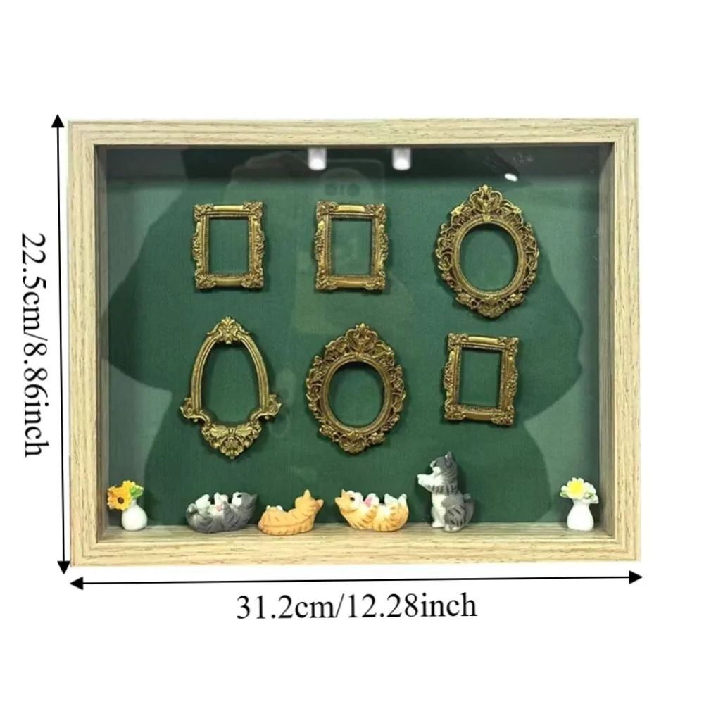 Silhouetten-Box DIY Mini-Museum-Box Goldrahmen Figurenstatuen Schattenbox-Rahmen-Set Mini-Figuren Handgemachtes Kunsthandwerk