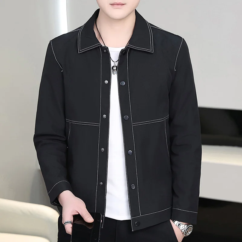 

Высококачественная, модная, стильная, универсальная и повседневная мужская однотонная джинсовая куртка в стиле пэчворк.