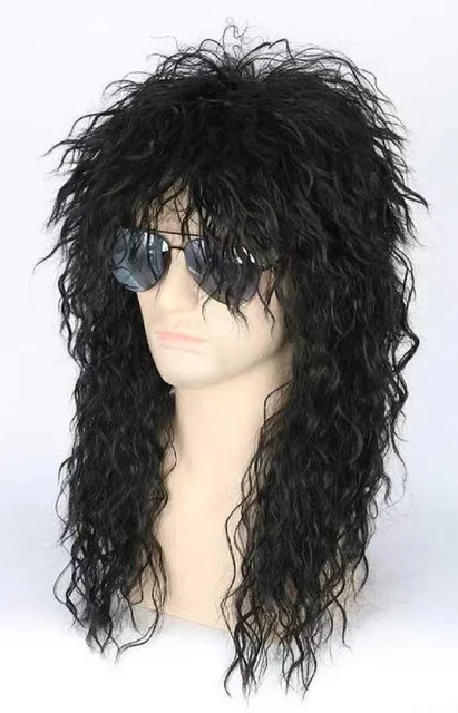 Syntetyczna peruka męska damska Rock 70s 80s Rock Punk Peruka Długie kręcone włosy Peruki na kostiumy na Halloween Animacja Peruki