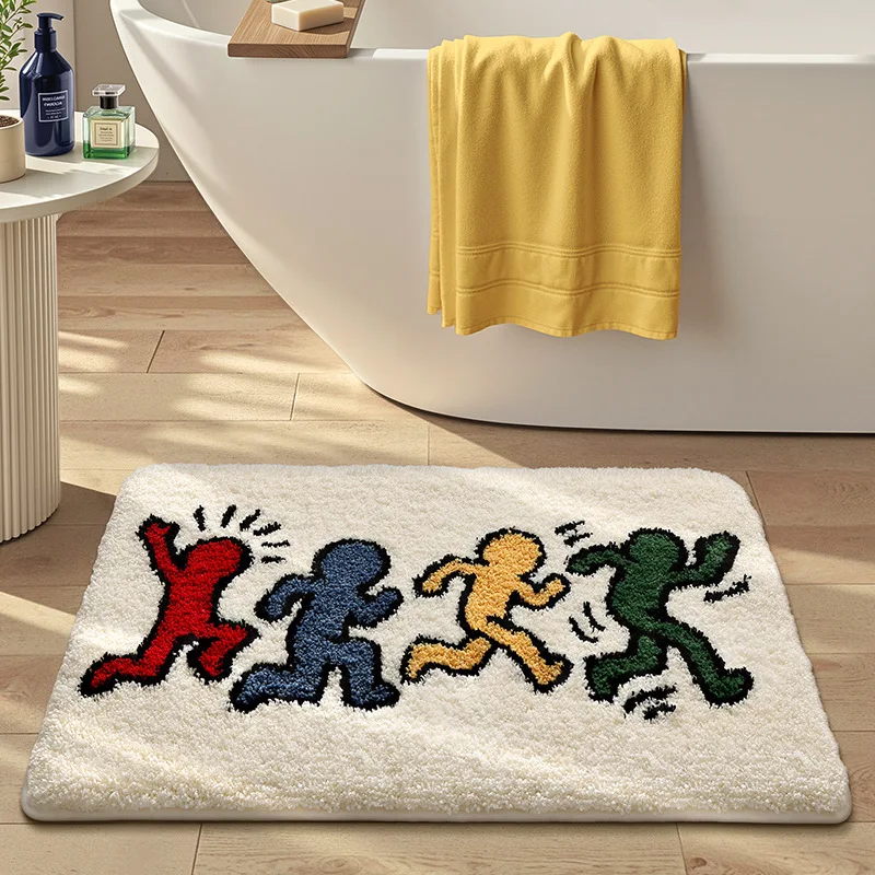 VIKAMA Cartoon Shaped Bathroom Floor Mat Anti-Slip Soft Entrance Carpet Home Decoration Rug