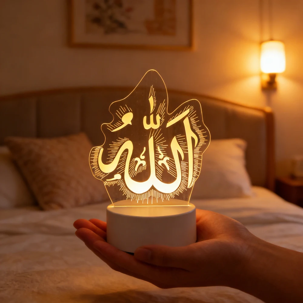 

3D-светильник «Лунный замок» из акрила со светодиодами, ночник, украшение для праздника Ид Мубарак, исламские мусульманские праздничные принадлежности, декор для дома на Рамадан 2026