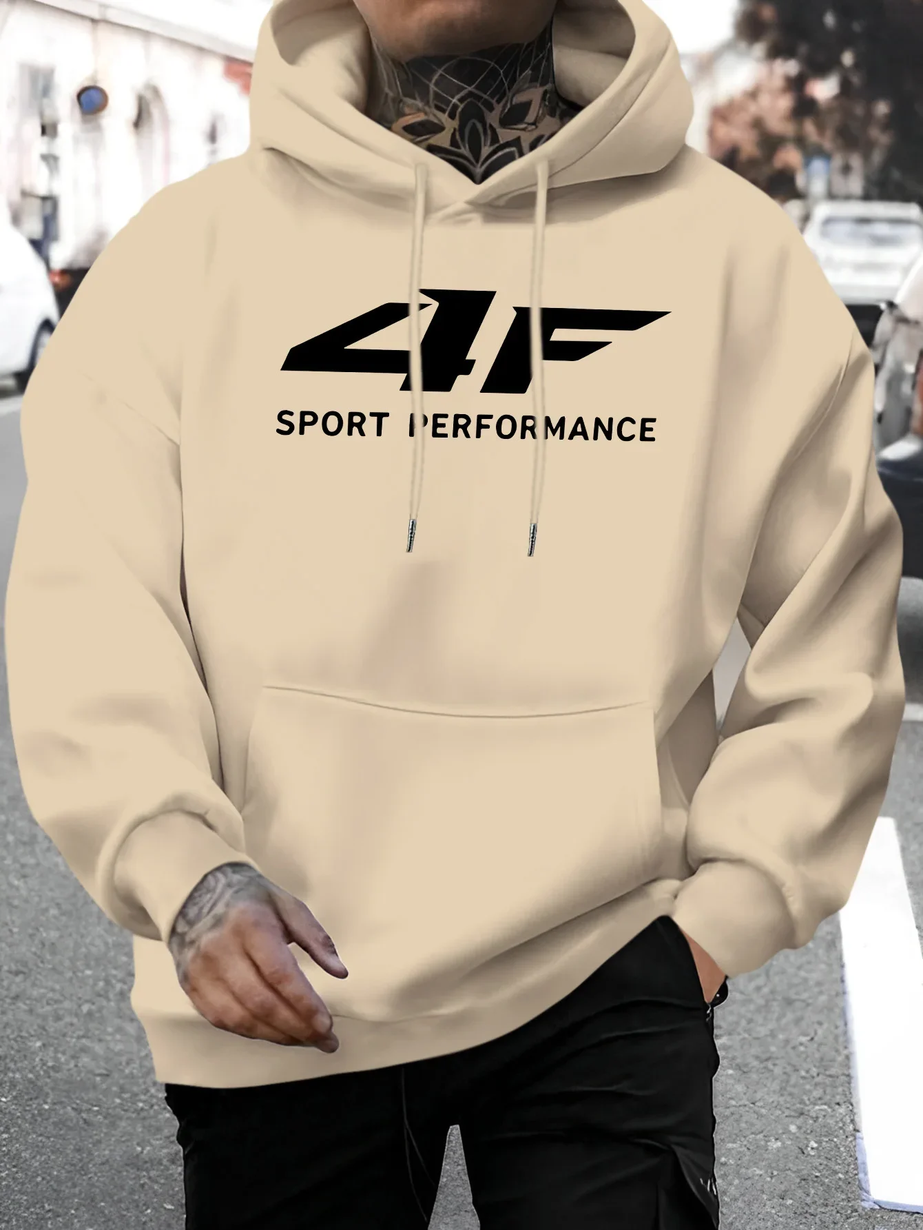 2025 Otoño e Invierno nueva sudadera con capucha para hombres moda urbana 4F sudadera estampada casual divertida Sudadera con ca