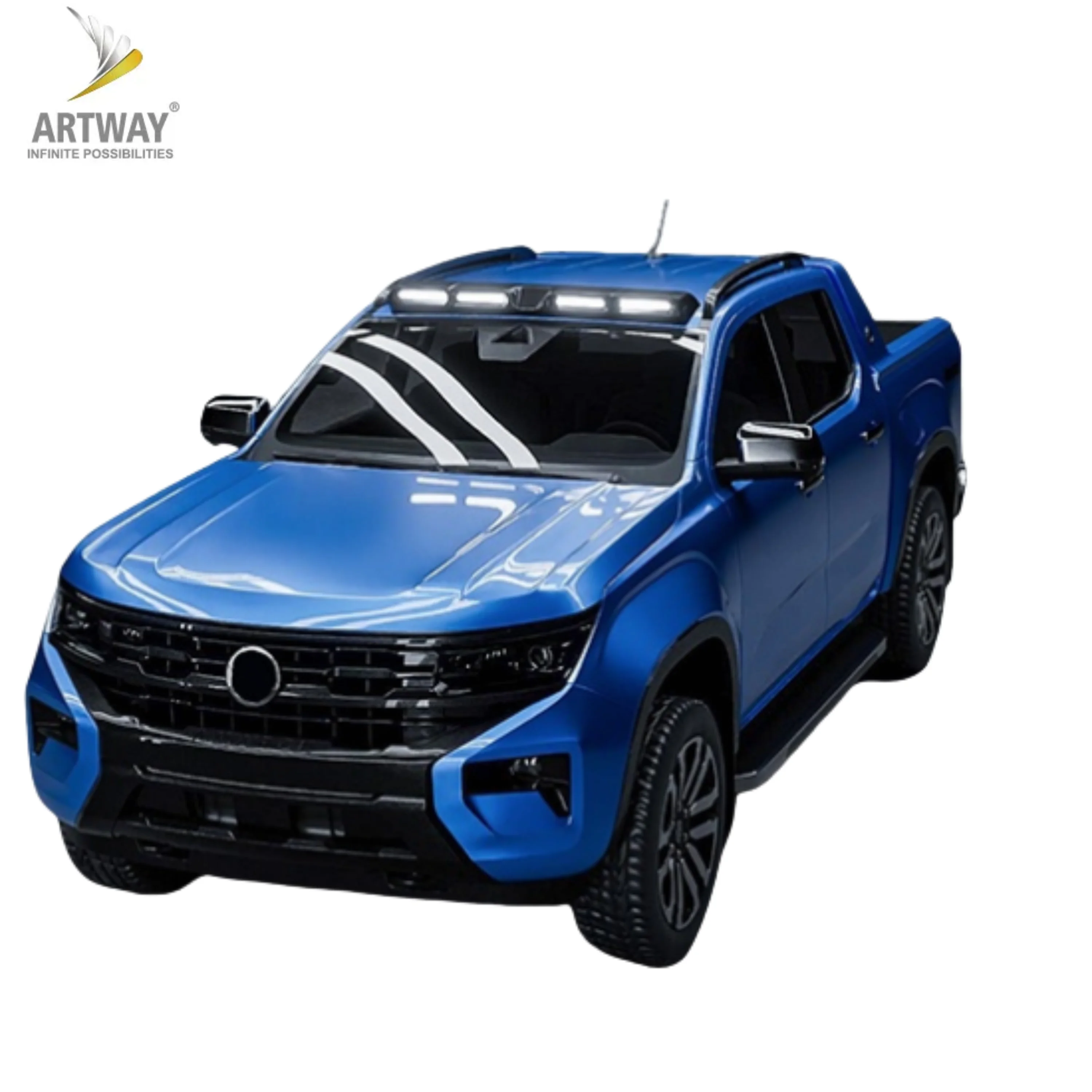 폭스바겐 아마록 2023용 자동차 개조 액세서리 탑 라이트 LED 루프 라이트 포드 글로시 블랙