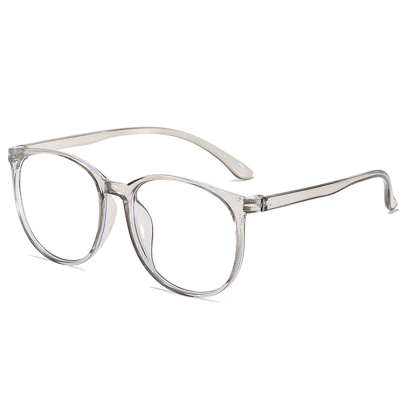 Fashion Transparent Large Frame Glasses Women Round Anti Blue Light Computer Optical Spectacle Eye Protection Plain Glasses