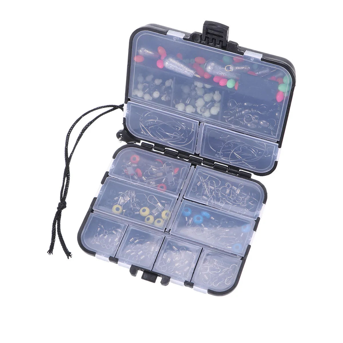 

Fishing Parts Box Portable Plastic Double Fold 16 Cubicles Rustproof Fishing Accessory Set Hooks Floats