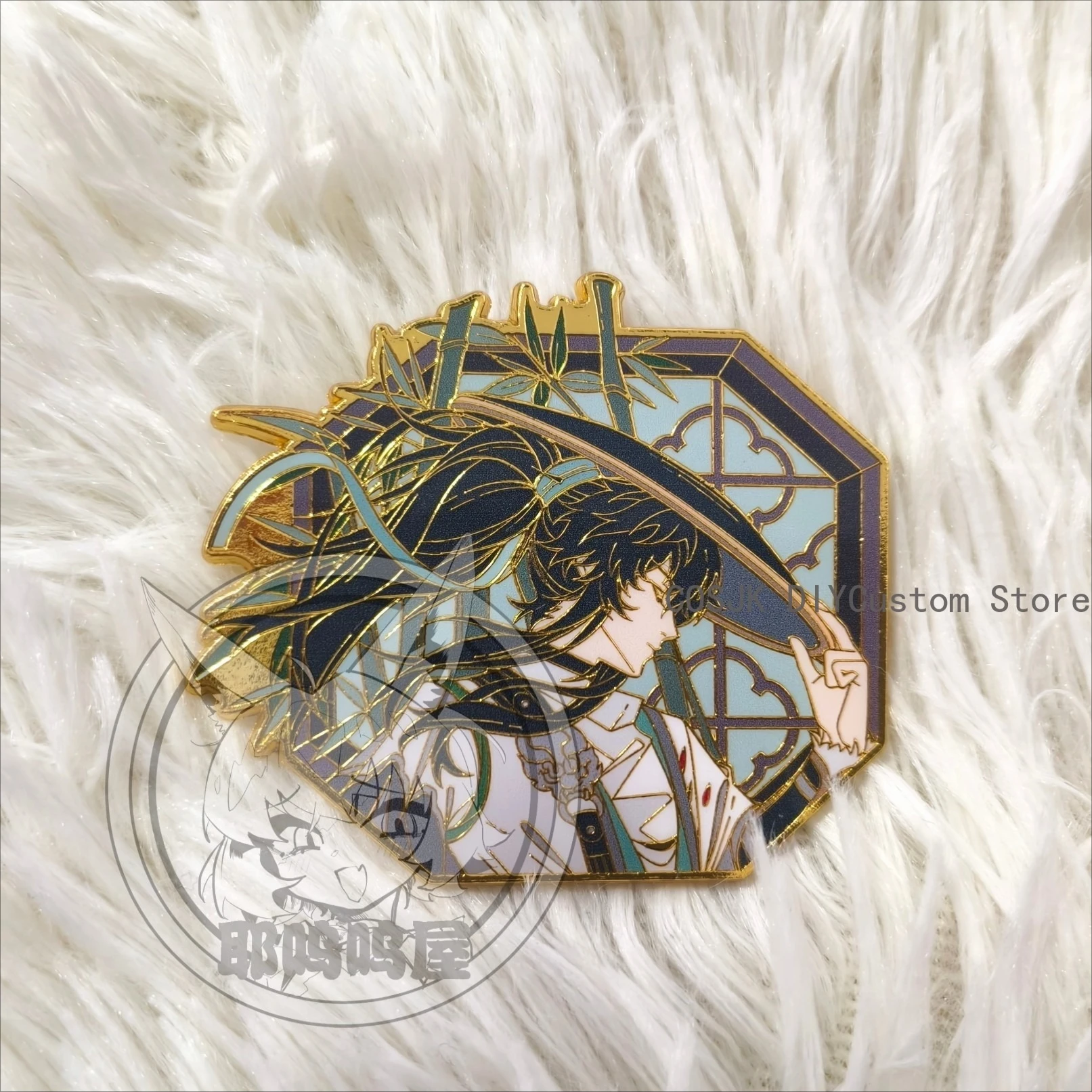 Pin de metal con temática de anime QIUYUAN de Wuthering Waves, insignia decorativa para cosplay, mochilas escolares y accesorios de ropa.