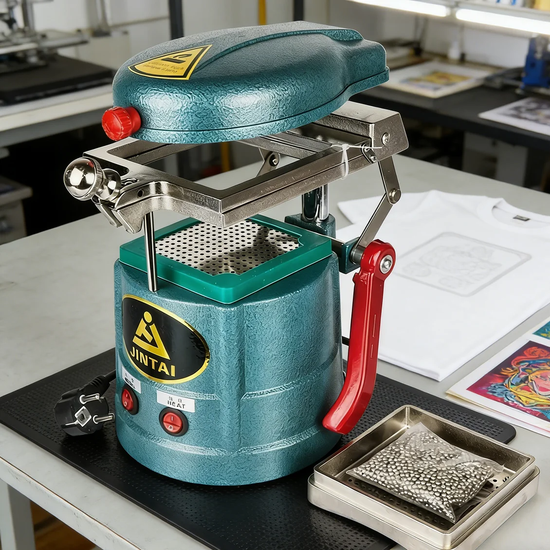 Mini macchina per formatura sottovuoto Attrezzatura per termoformatura dentale per modellismo ortodontico per paradenti Creazione di strumenti per stampaggio termoplastico