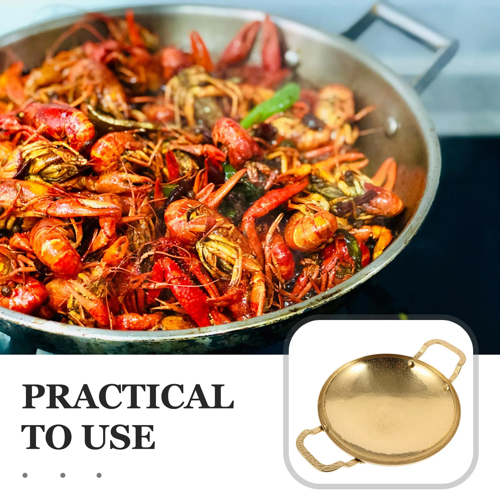 

Stainless Steel Dry Pot 20Cm Dual Handle Metal Wok For Camping Cooking Outdoor Kitchen Utensil Lightweight Non-Deforming