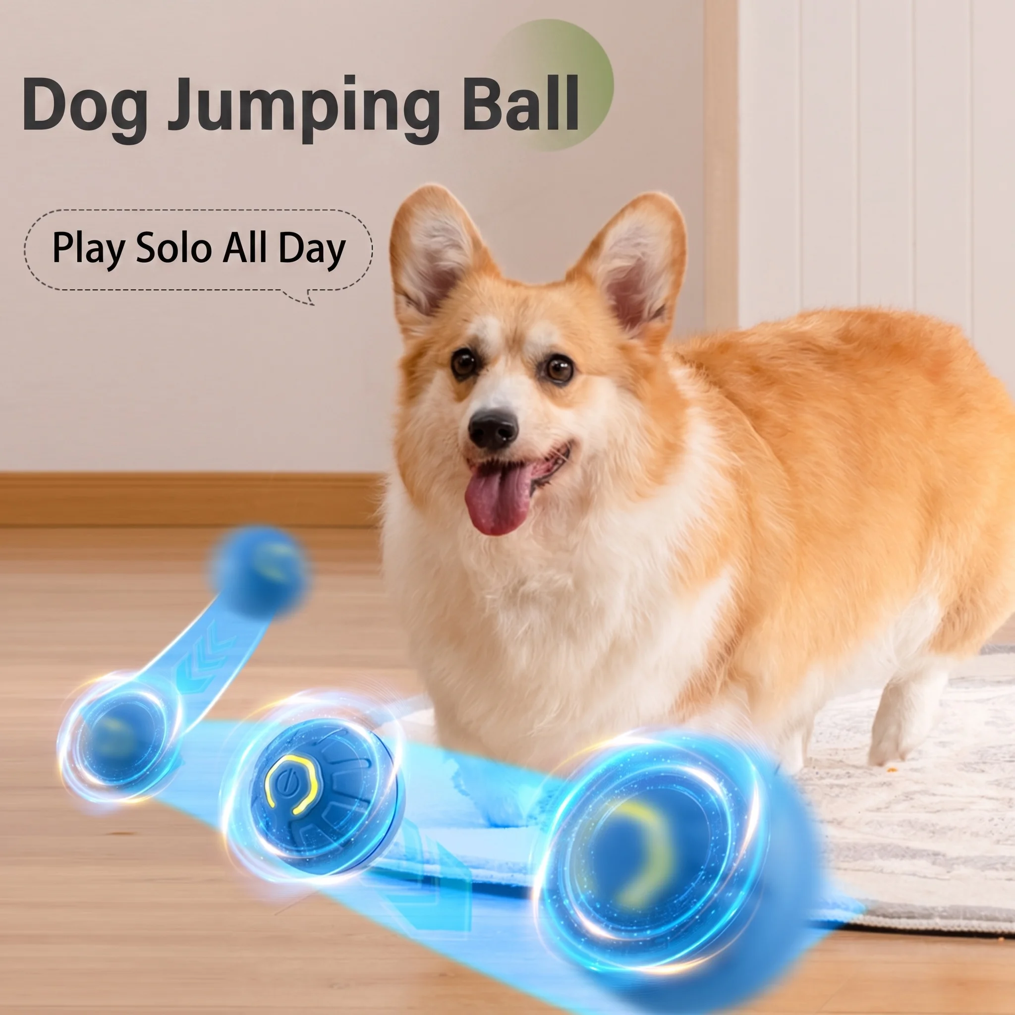 Cat and Dog Self Pleasure Soothing Tool Pet Dog Bite Resistant Electric Toy Automatic Teasing Dog Gravity Jump Ball