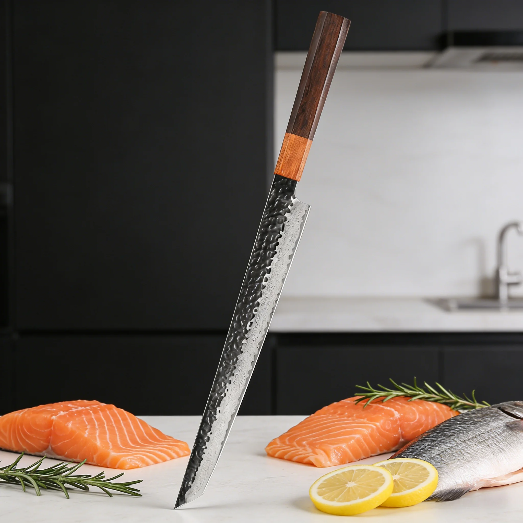Cuchillo de Acero de Damasco de 67 Capas de Primera Calidad, Cuchillo para Cortar Sashimi de Salmón, Cuchillo para Sushi, Cuchillo de Cocina, Herramienta de Cocina