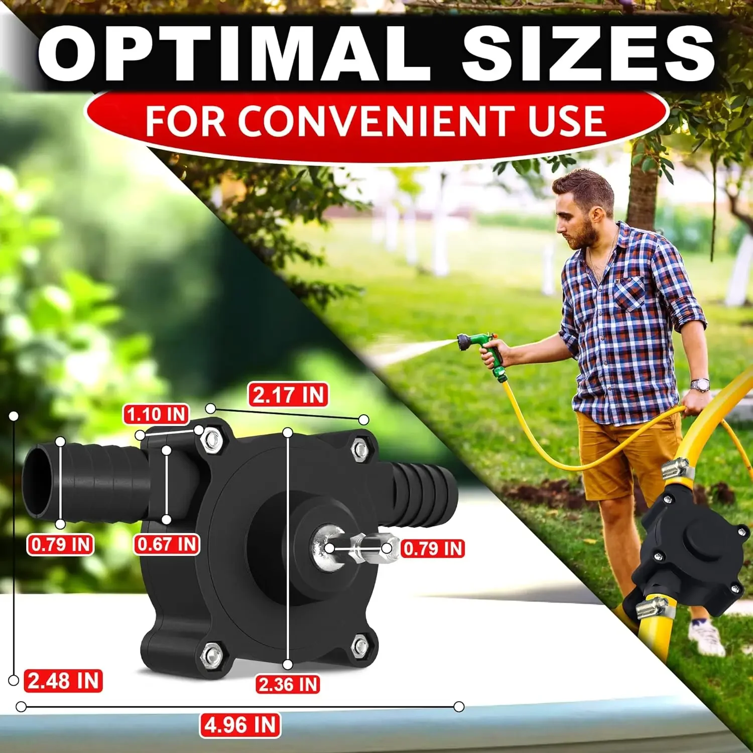 Portable Electric Drill Pump Self Priming Liquid Transfer Pumps Self Small Household Powered Water Pump Garden Outdoor Tool