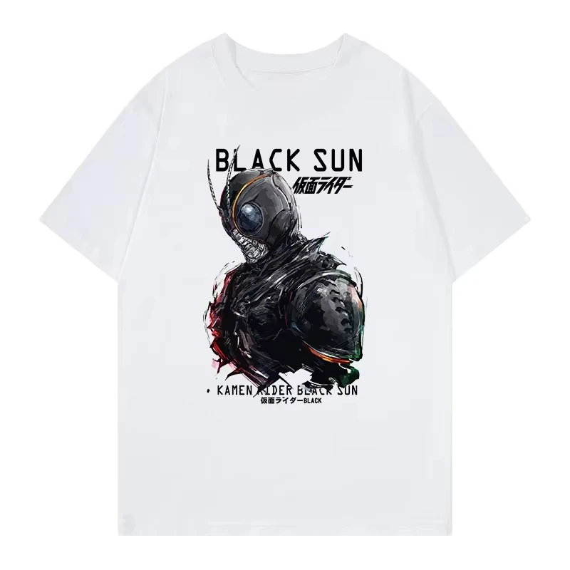 Kamen Rider BLACK SUN Anime Peripheral Verano Hombres Ocio Deportes Cómodo Algodón Pareja Manga Corta