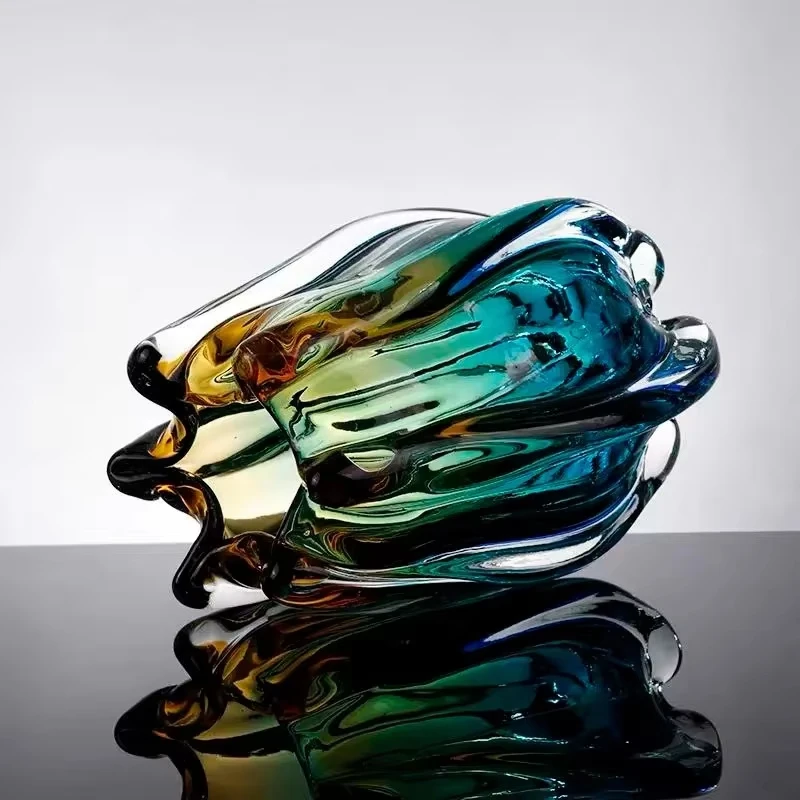 Light Luxury Gradient Glass Vase Living Room Flower Arrangement Vase Soft Decoration Room Decoration Accessories