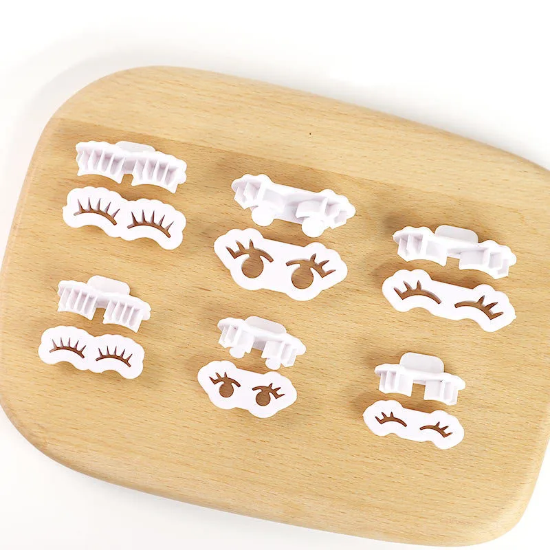 Lovely Eye Glasses Eyelash Cartoon Cookie Cutter Set Birthday Cake Biscuit Stamp Fondant Mould Kitchen Baking Wedding Party Tool