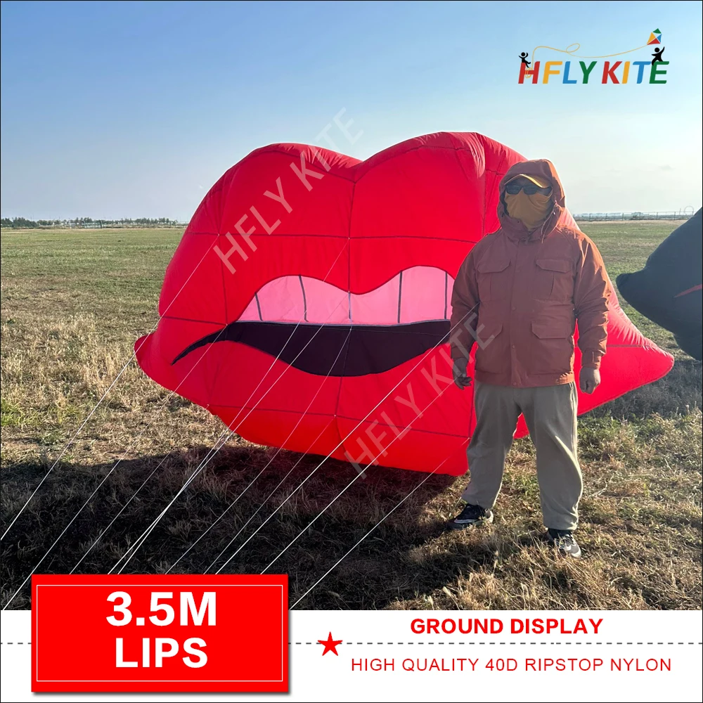 3.5m lips ground display kites 40d ripstop nylon inflatable