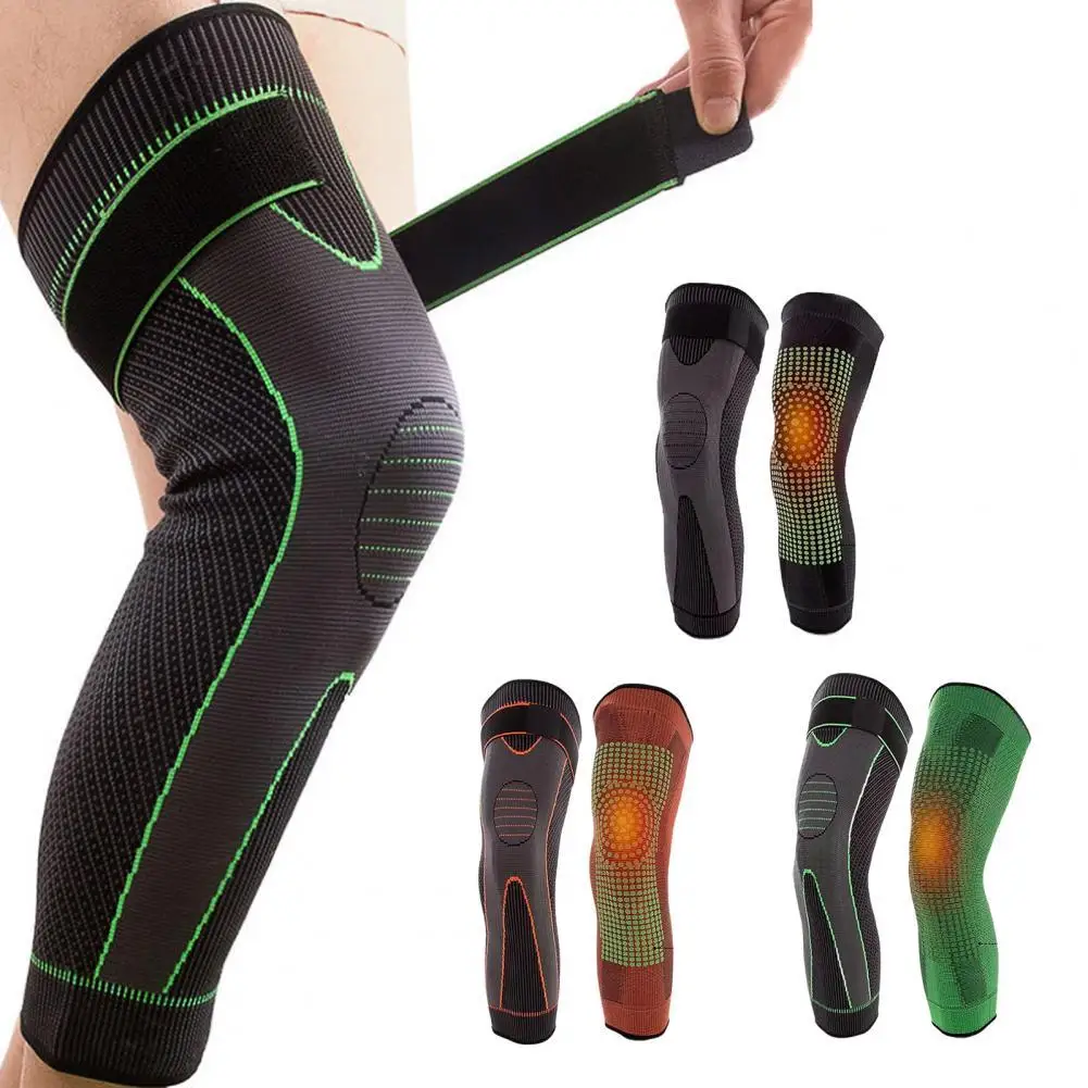 Knee Brace Protector Unisex Elastic Knee Support Brace Thickened Self-heating Keep Warm Wormwood Design Knee Sleeves for Sports