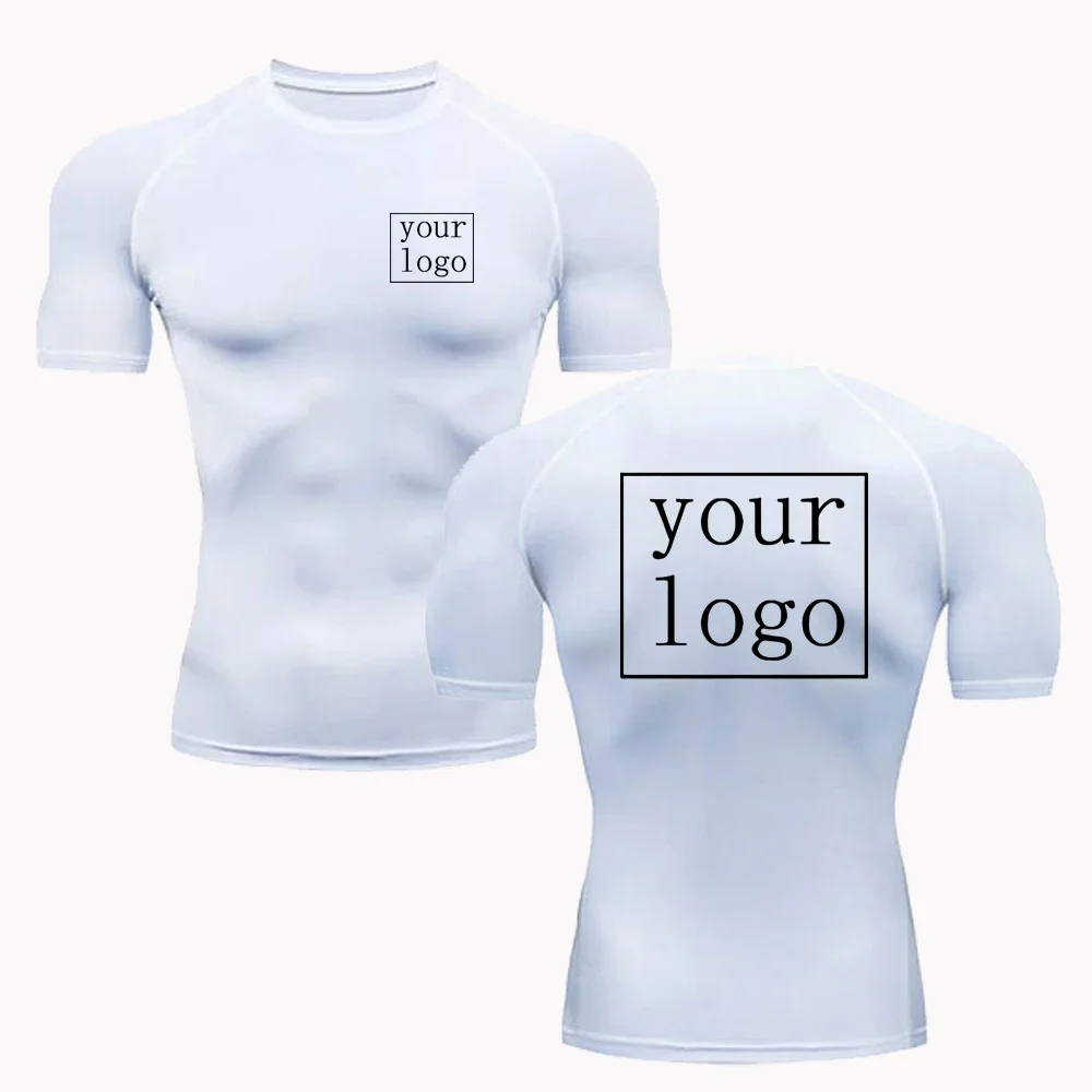 Nieuwe aangepaste compressie T-shirt uw ontwerp logo top mannen vrouwen print origineel ontwerp t-shirts joggen workout gym sneldrogende t-shirt