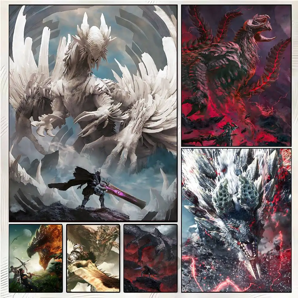M-Monster Hunter N-Now Wall Art Poster Print Wall Decor for Living Room Bedroom Home Decoration