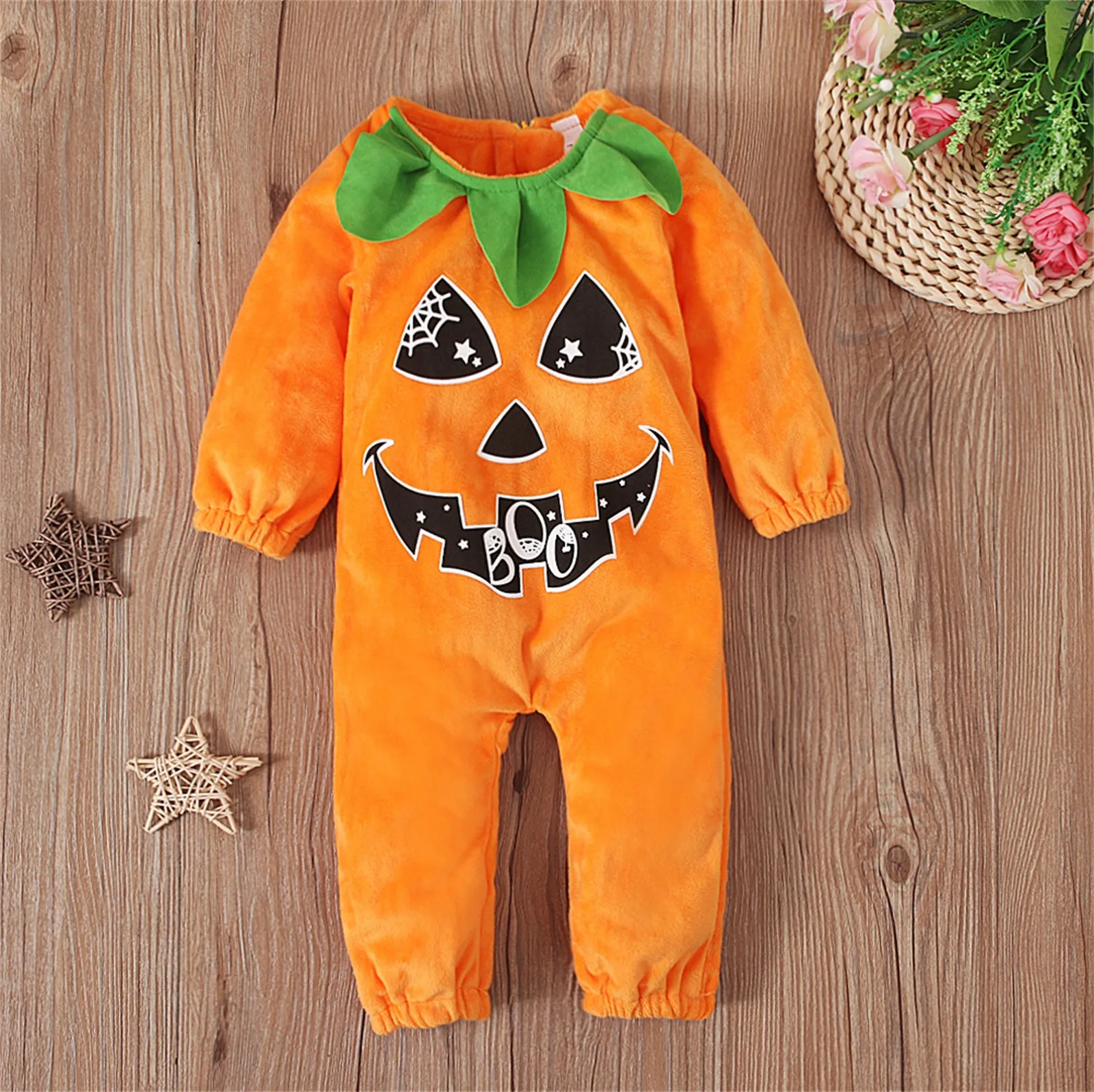

Newborn Infant Baby Boys Girls Halloween Long Sleeve Romper Cartoon Pumpkin Cosplay Costume Jumpsuit 0-6 Month Girls Outfits