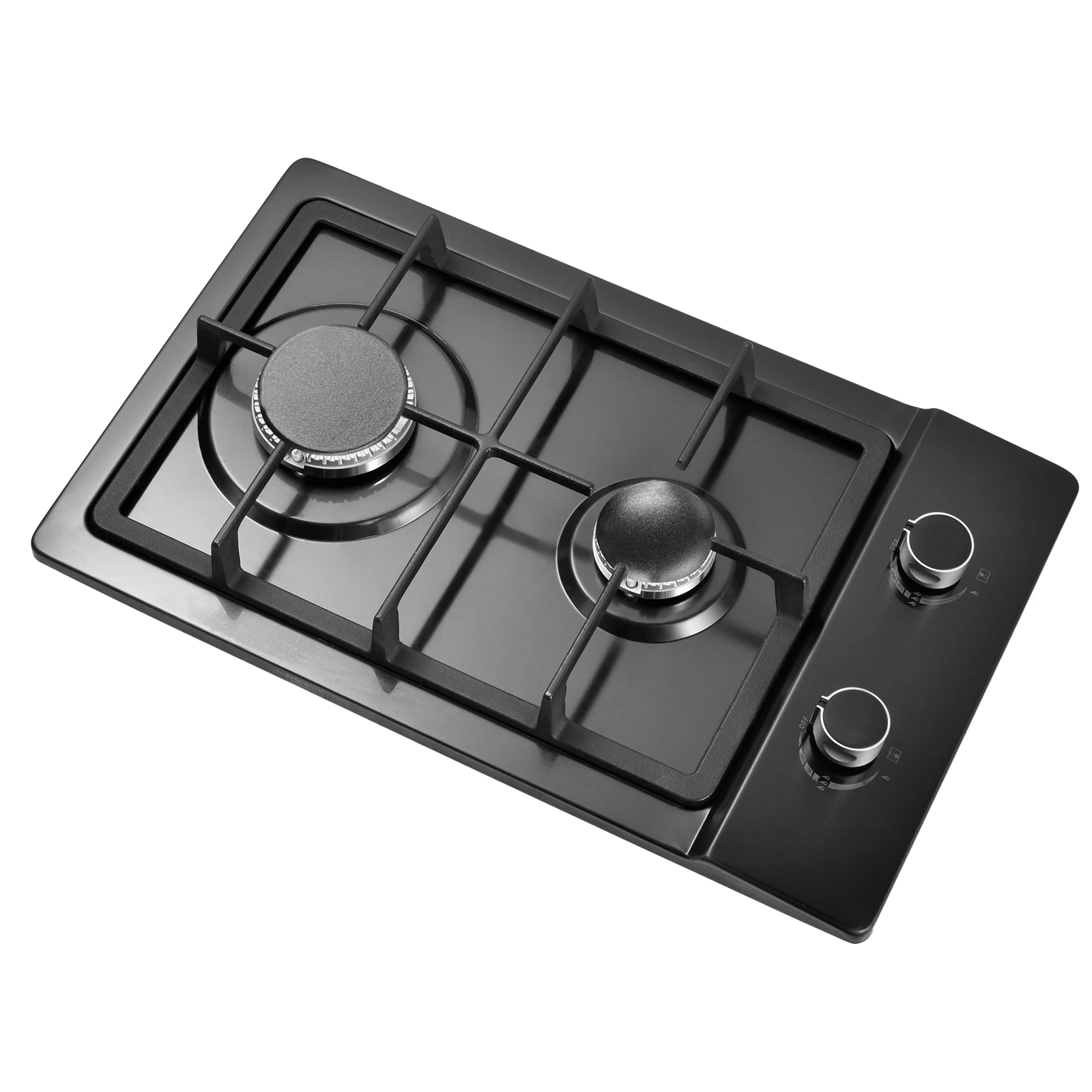 

Gas Stove Top, 20 inch Gas Cooktop 2 Burner, Bulit-in Stove Top NG/LPG Convertible, Upgrade Black Enamel Propane Cooktop with Thermocouple Protection
