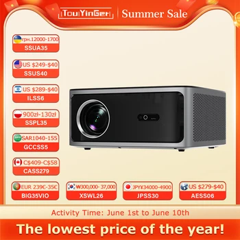 Touyinger 2700ANSI H8 MAX 5-calowy projektor LCD typu zamkniętego Full HD 4K z Androidem 14, wielofunkcyjny projektor wideo do kina domowego