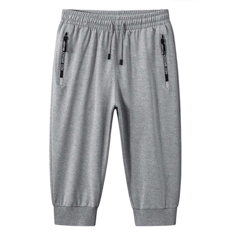 Men's Summer Solid-Color-Inch Quick-Drying Lightweight Casual Sports Pants-Large Loose-Fitting Shorts
