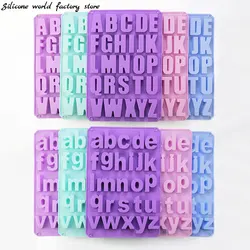 Silicone world Uppercase Lowercase 26 Letter Silicone Chocolate Mold Cake Mould Jelly Candy 3D DIY Molds Kitchen Baking Tools