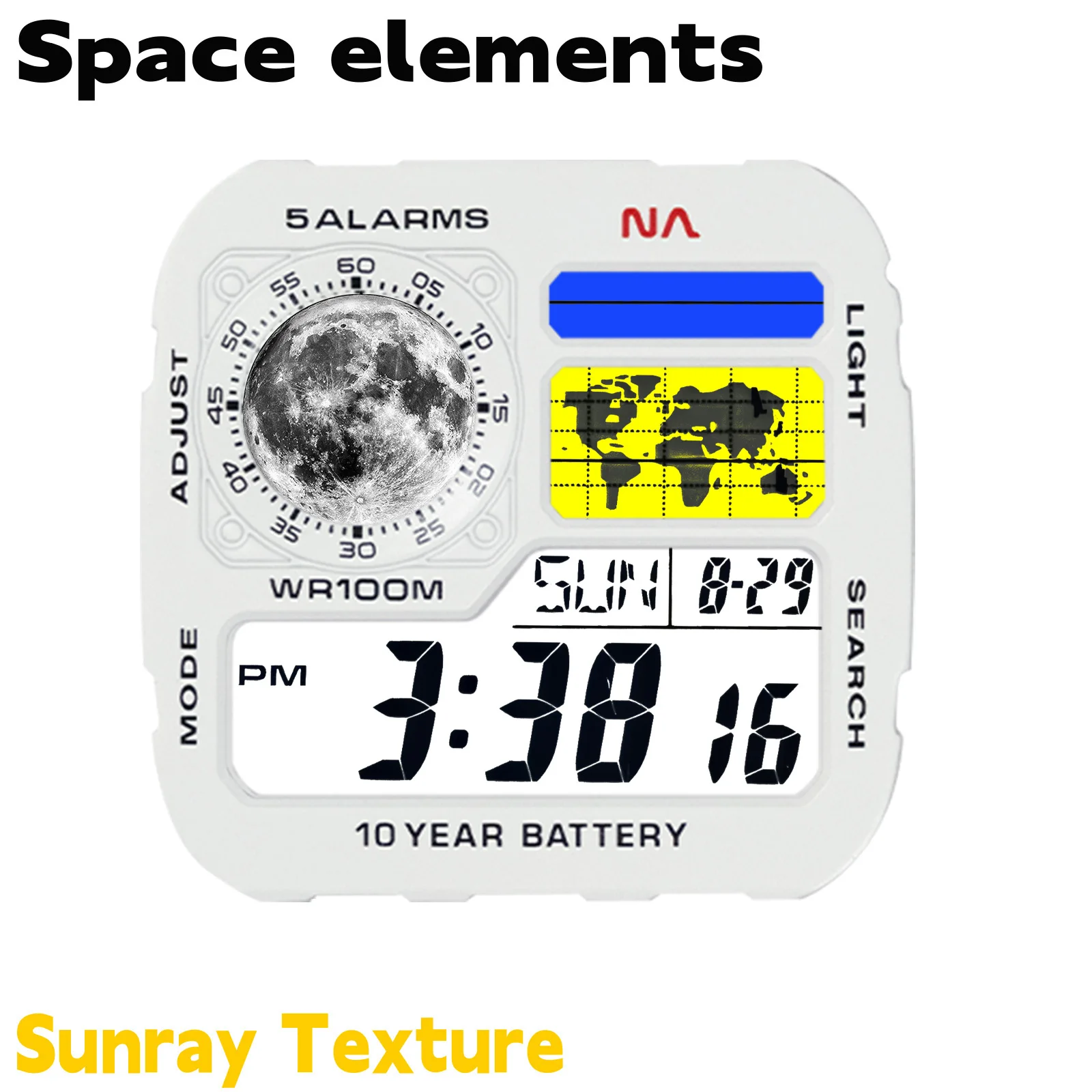 Space Elements Watch Sticker Faceplate Mod for CASIO AE1200 Watch Dial Metal Sunray Navy White Japan Copper Combo Kit view 4