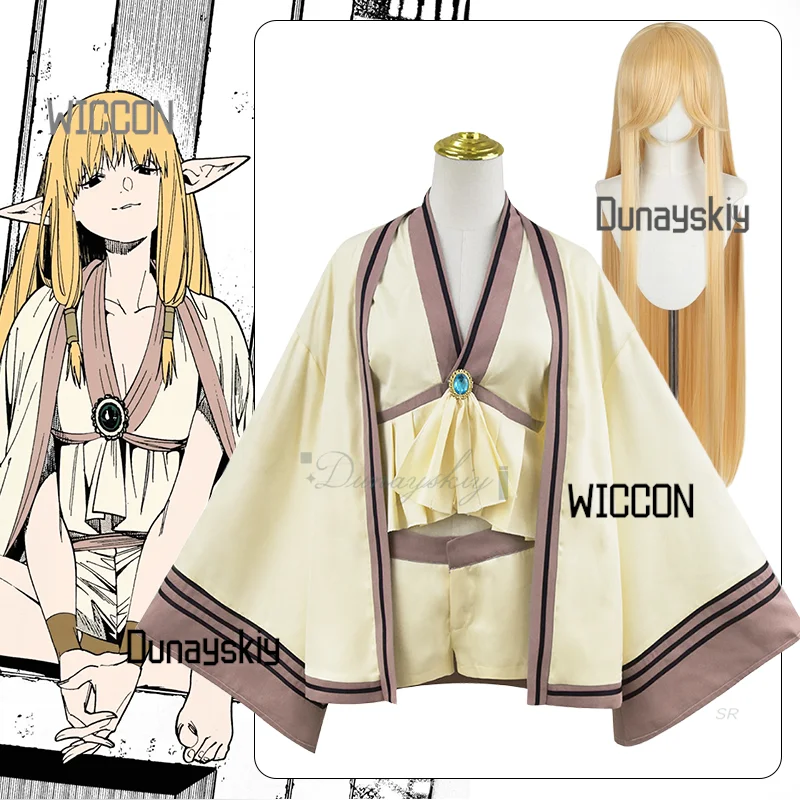 

Костюм для косплея серии, аниме Frieren: End Beyond Journey's End, золотое длинное пальто для волос, шорты, аксессуары для карнавала, Хэллоуина