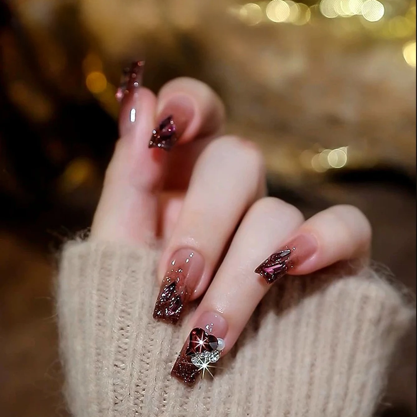 12ML Autunno Unghie Flash Maillard Disco Diamante Rotto Glitter Gel Smalto per Natale Halloween Nail Art Salon e Home