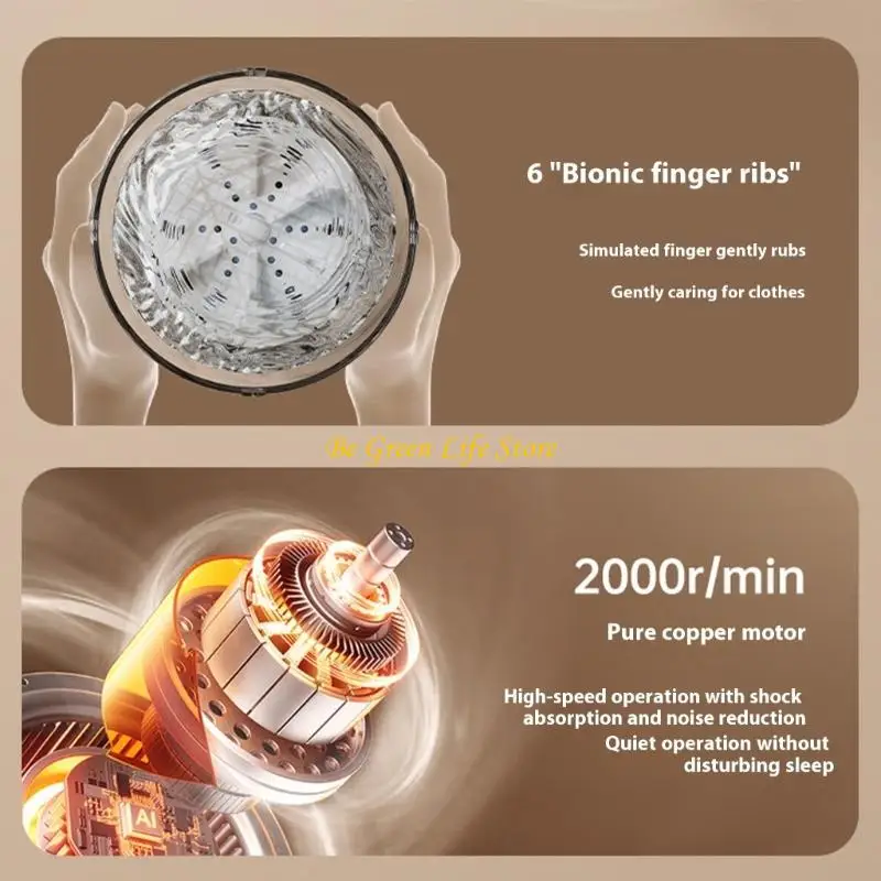 

M7DF Underwear Washer Machine Portable Washing Machine 4000mah Small Laundry Washer